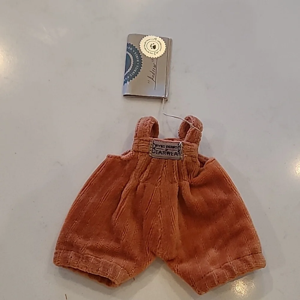 Boyd's Bears Orange Velvet Overalls - Picture 1 of 4